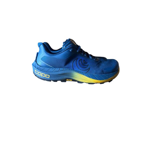 Topo Athletic M-MTN Racer 4 Navy Orange 10.5 Men’s Vibram Zipfoam Shoes - Picture 3 of 8